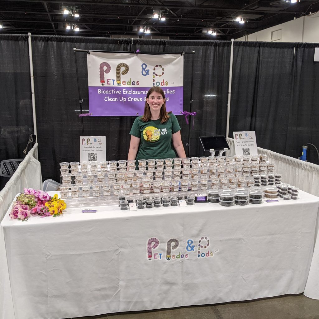 Rachel at the Pet Pedes and Pods booth at NARBC Schaumburg.